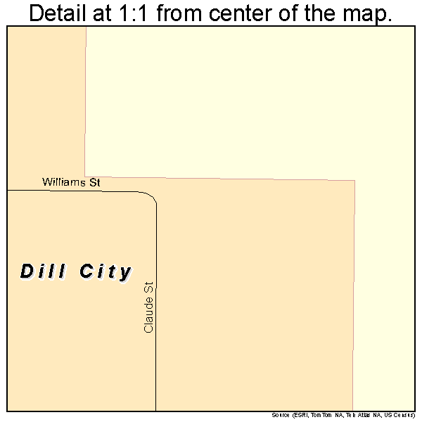 Dill City, Oklahoma road map detail