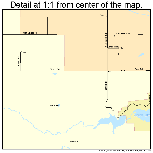 Duncan, Oklahoma road map detail