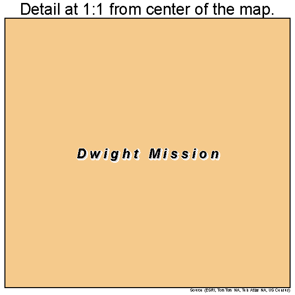 Dwight Mission, Oklahoma road map detail