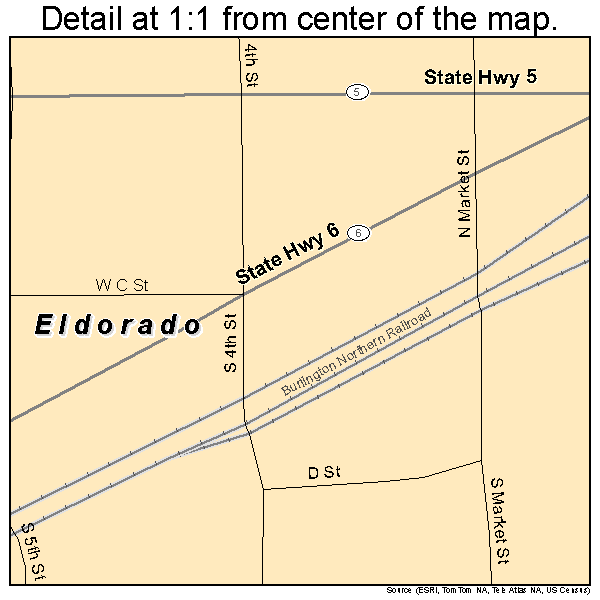 Eldorado, Oklahoma road map detail