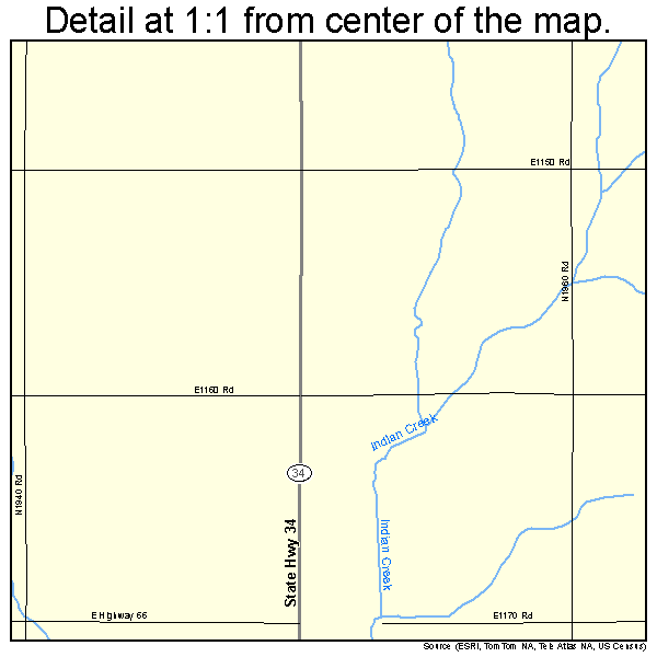 Elk City, Oklahoma road map detail