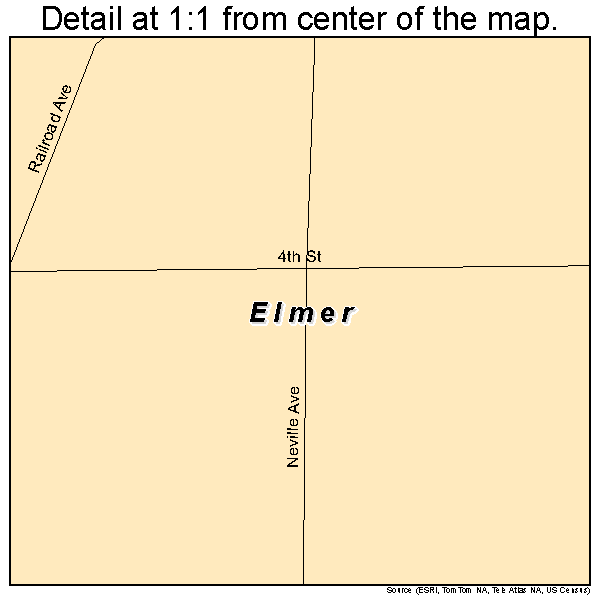 Elmer, Oklahoma road map detail