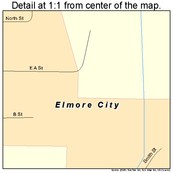 Elmore City, Oklahoma road map detail