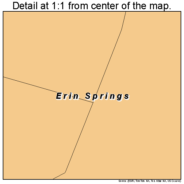 Erin Springs, Oklahoma road map detail