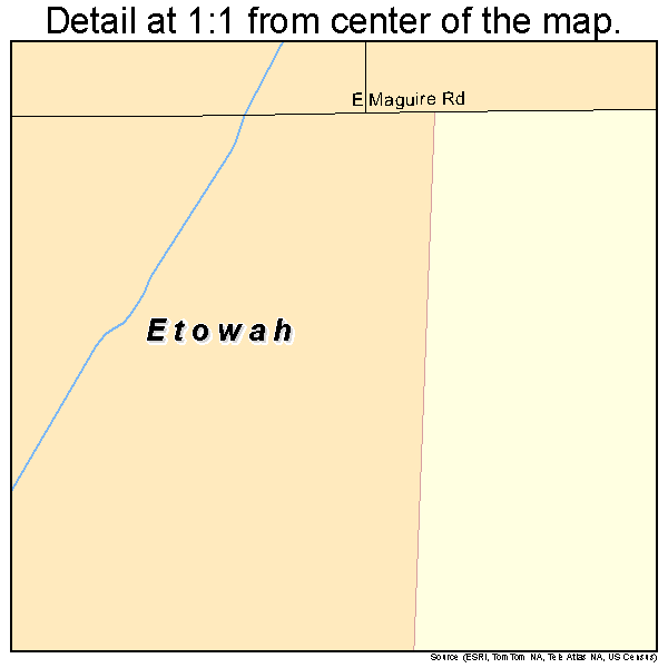 Etowah, Oklahoma road map detail