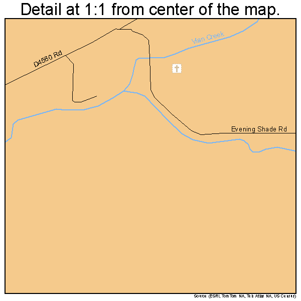 Evening Shade, Oklahoma road map detail