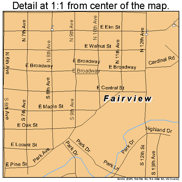 Fairview, Oklahoma road map detail