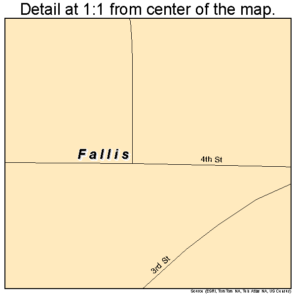 Fallis, Oklahoma road map detail