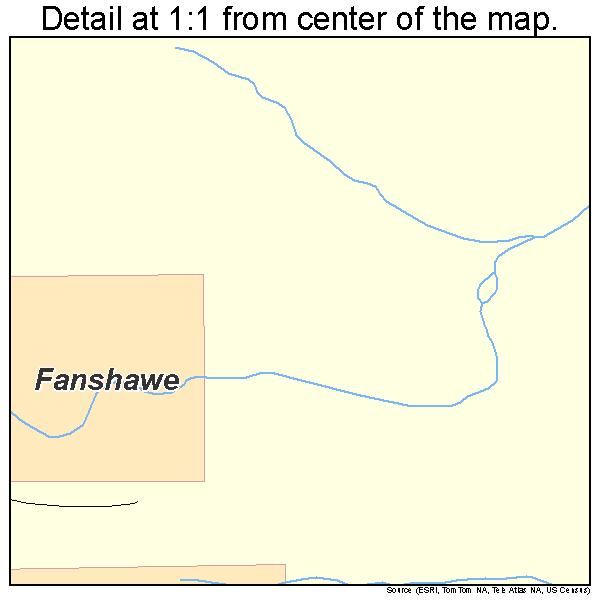 Fanshawe, Oklahoma road map detail