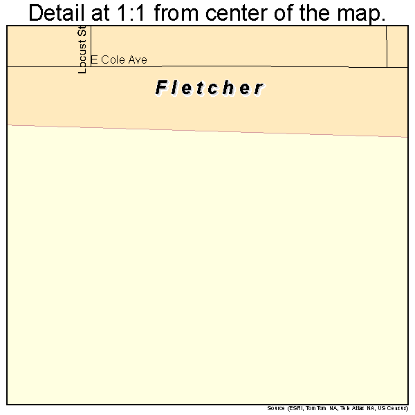 Fletcher, Oklahoma road map detail