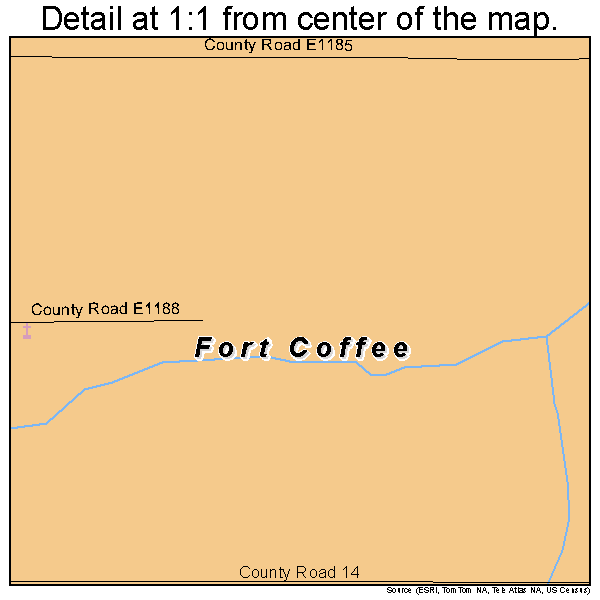 Fort Coffee, Oklahoma road map detail