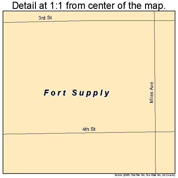 Fort Supply, Oklahoma road map detail