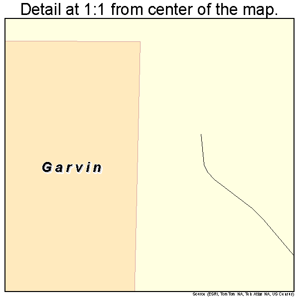 Garvin, Oklahoma road map detail