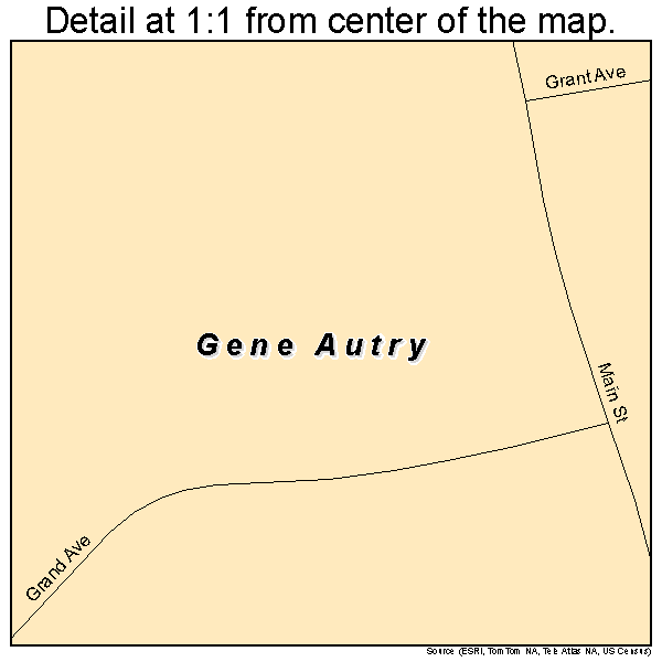 Gene Autry, Oklahoma road map detail