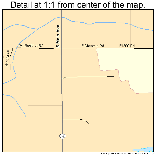 Goldsby, Oklahoma road map detail