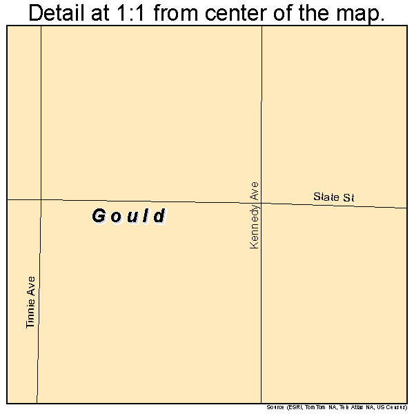 Gould, Oklahoma road map detail