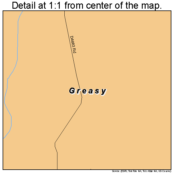 Greasy, Oklahoma road map detail