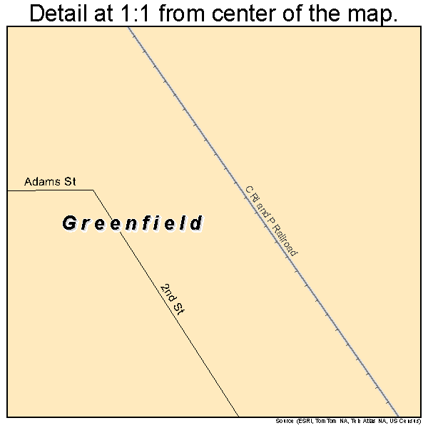 Greenfield, Oklahoma road map detail