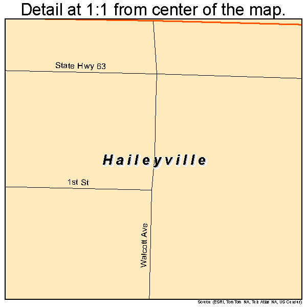 Haileyville, Oklahoma road map detail