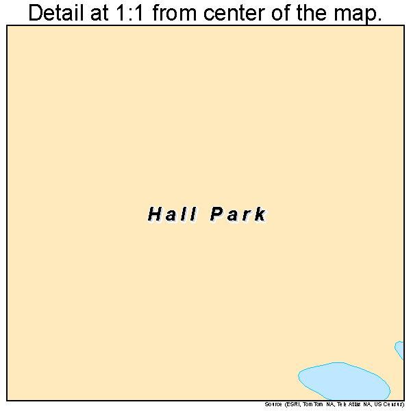 Hall Park, Oklahoma road map detail