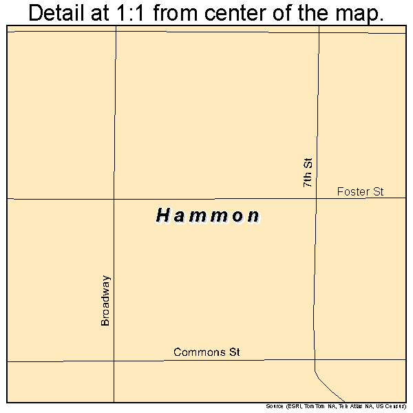 Hammon, Oklahoma road map detail