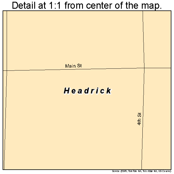 Headrick, Oklahoma road map detail