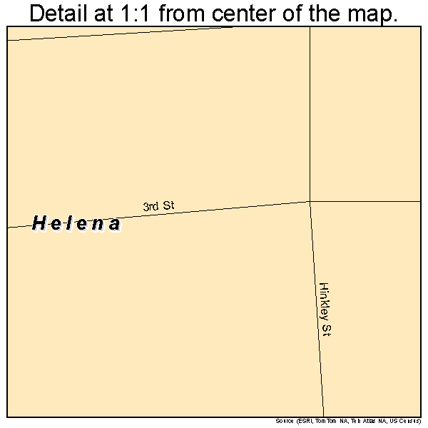 Helena, Oklahoma road map detail