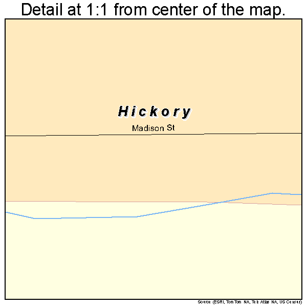 Hickory, Oklahoma road map detail