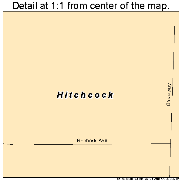 Hitchcock, Oklahoma road map detail