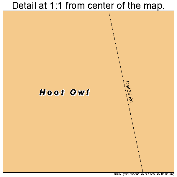 Hoot Owl, Oklahoma road map detail