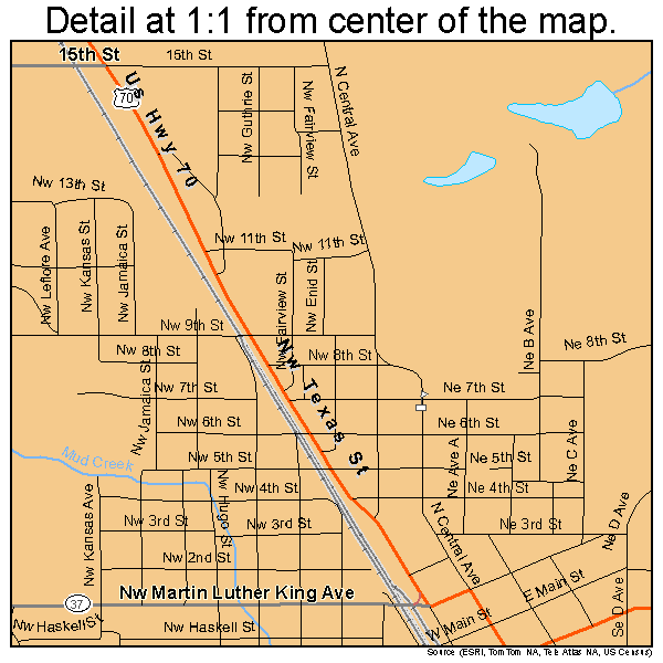 Idabel, Oklahoma road map detail