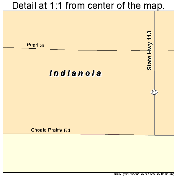 Indianola, Oklahoma road map detail
