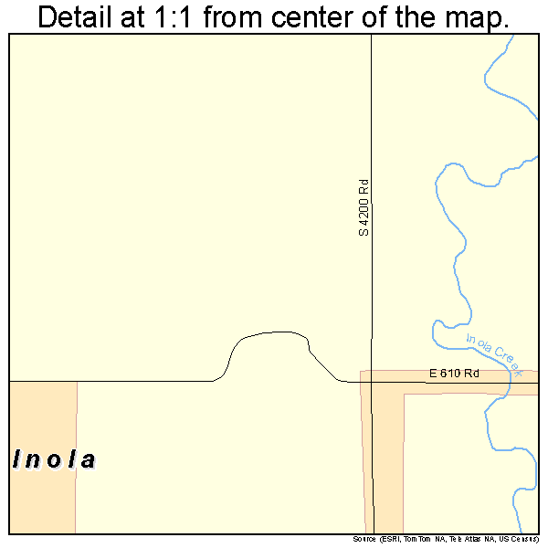 Inola, Oklahoma road map detail