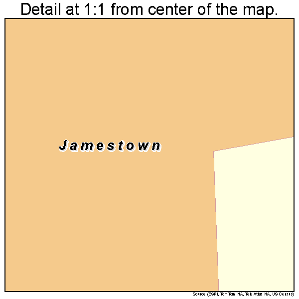 Jamestown, Oklahoma road map detail