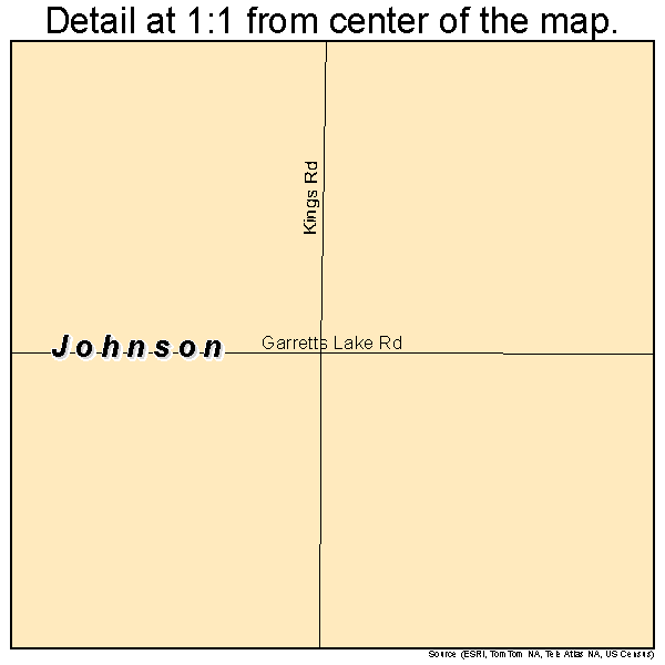 Johnson, Oklahoma road map detail
