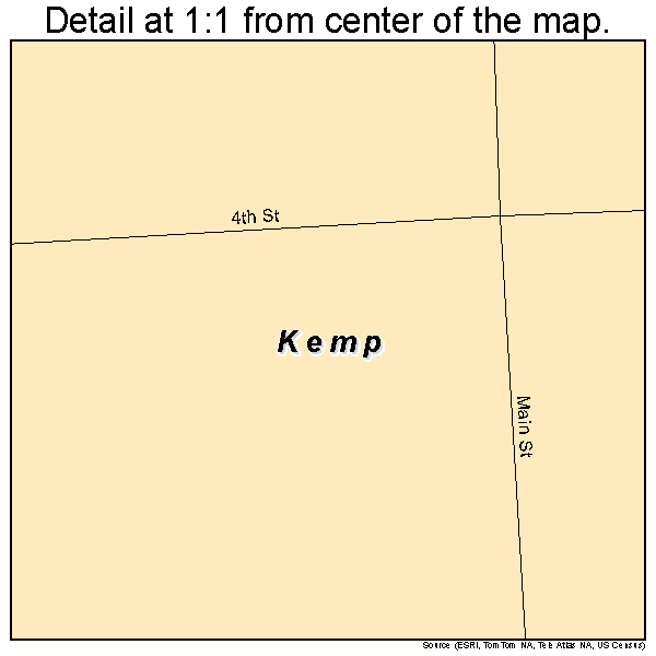 Kemp, Oklahoma road map detail