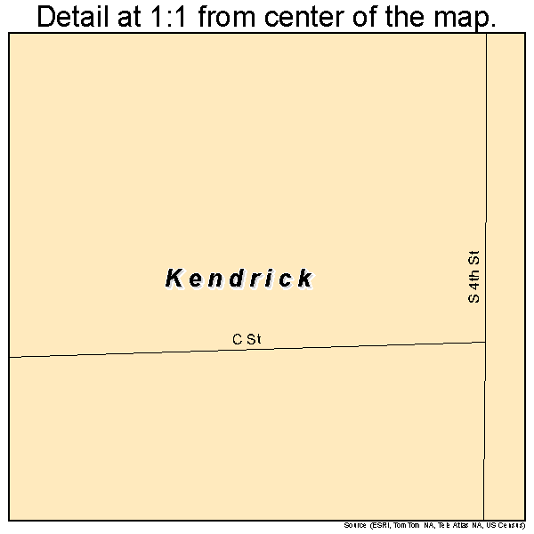 Kendrick, Oklahoma road map detail
