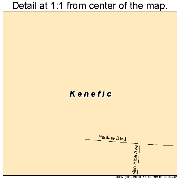 Kenefic, Oklahoma road map detail
