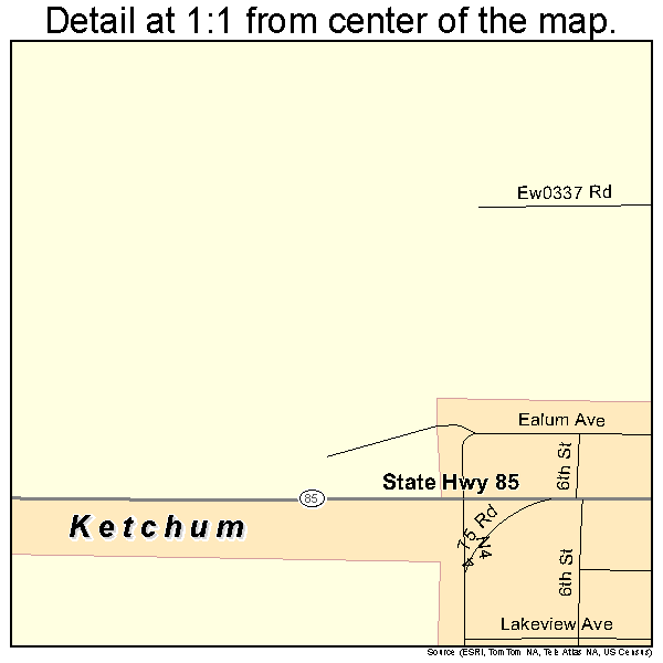 Ketchum, Oklahoma road map detail