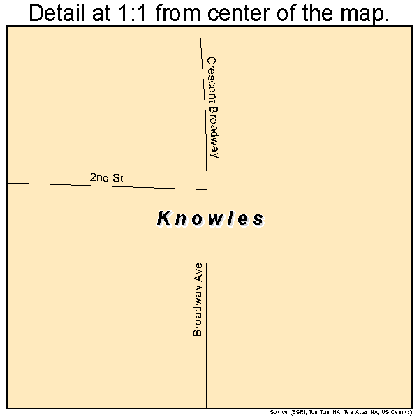 Knowles, Oklahoma road map detail