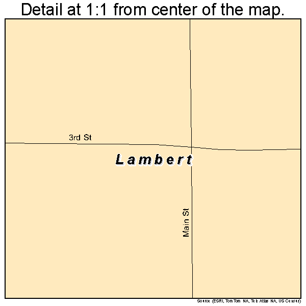 Lambert, Oklahoma road map detail