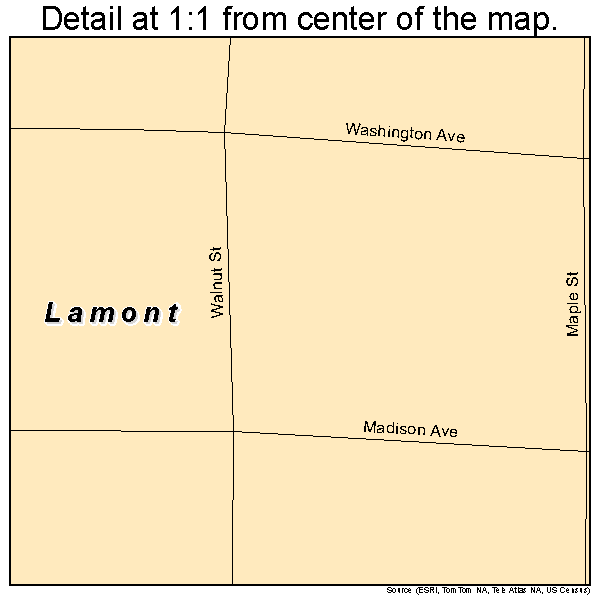 Lamont, Oklahoma road map detail