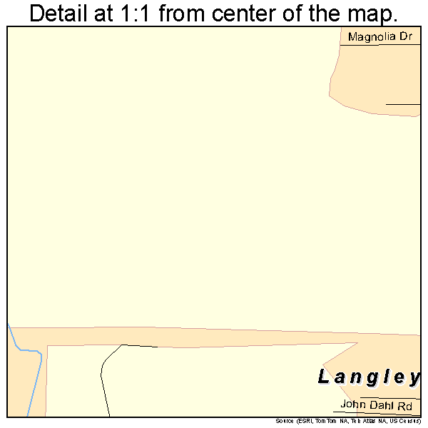 Langley, Oklahoma road map detail