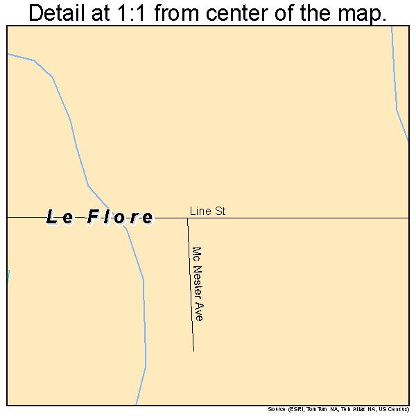 Le Flore, Oklahoma road map detail