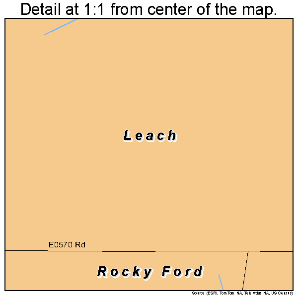 Leach, Oklahoma road map detail