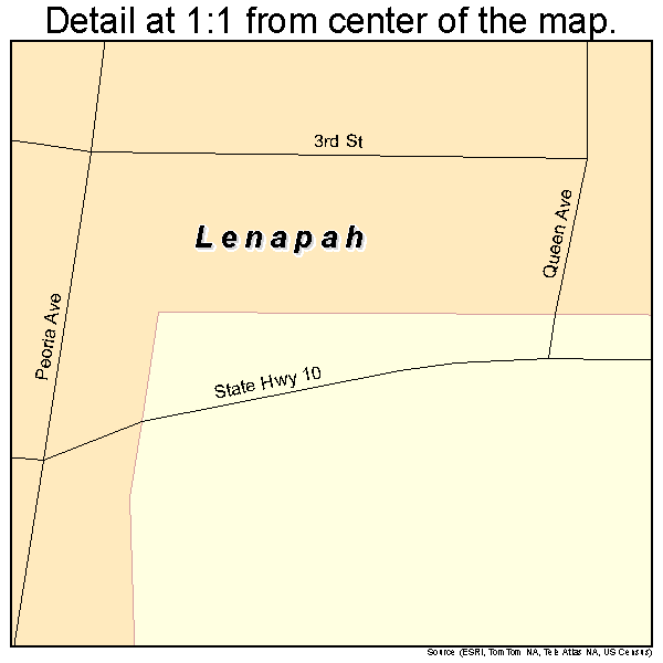 Lenapah, Oklahoma road map detail