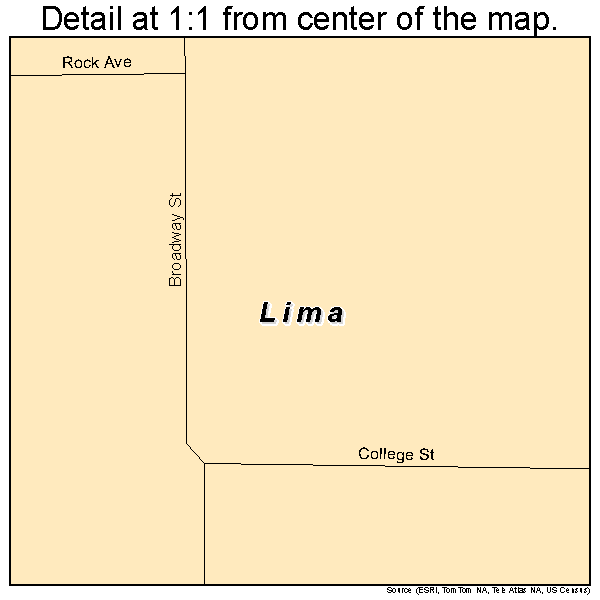 Lima, Oklahoma road map detail