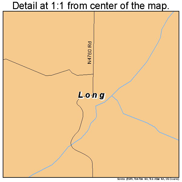 Long, Oklahoma road map detail
