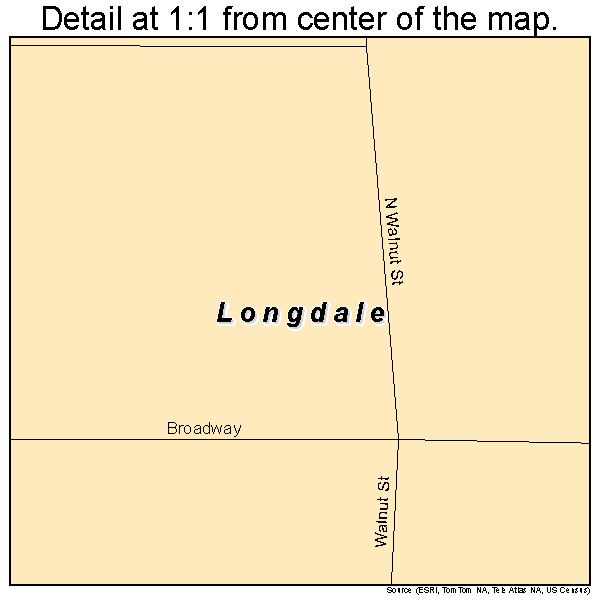 Longdale, Oklahoma road map detail