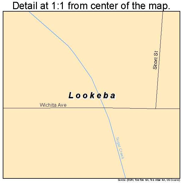 Lookeba, Oklahoma road map detail